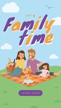 Family on a picnic in park