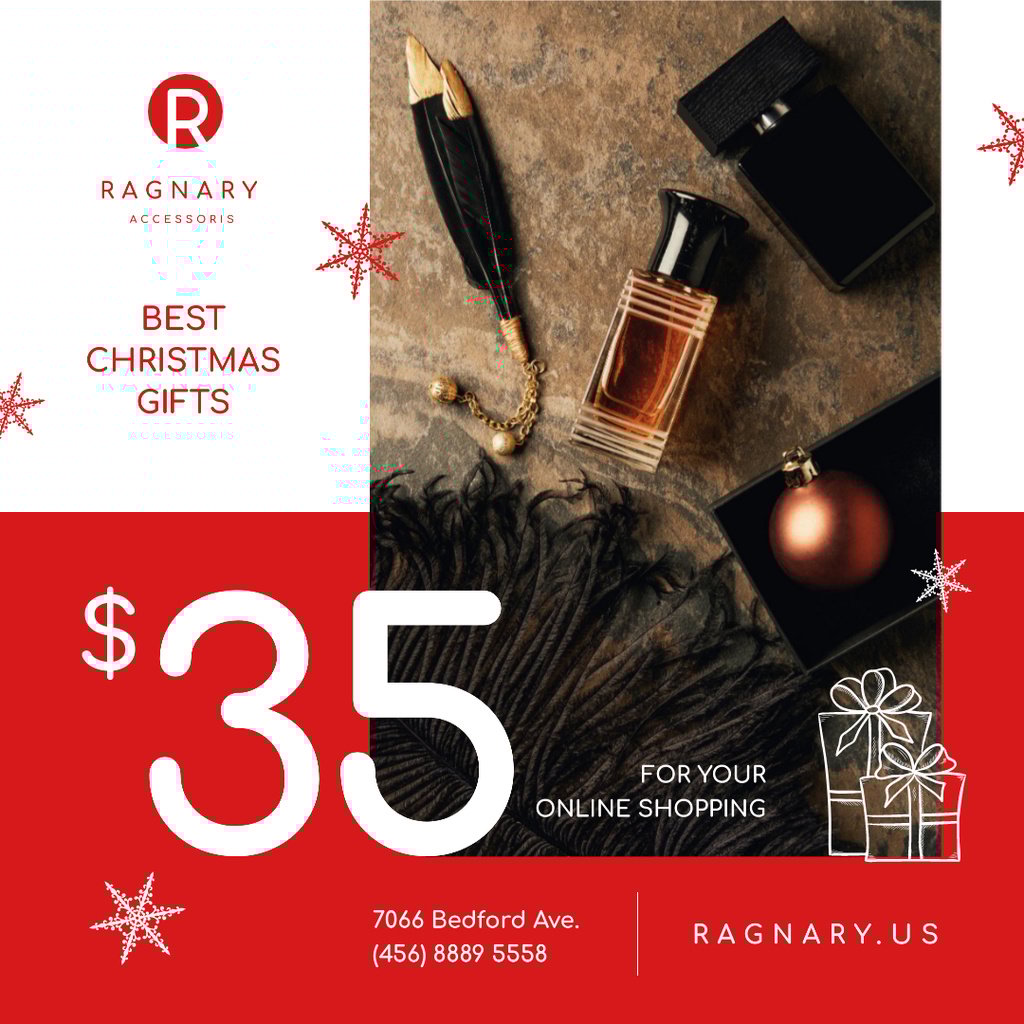 Christmas Sale Cosmetics and Shiny Bauble — Crear un diseño Christmas Sale Cosmetics and Shiny Bauble — Crear un diseño