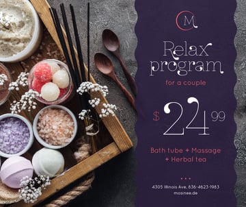 Spa Program promotion Coarse Salt and Flowers