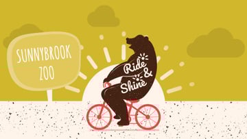 Zoo Invitation Bear Riding Bicycle