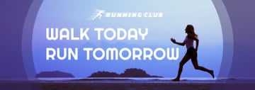 Motivational Sports Quote Running Woman in Blue