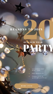New Year Party Invitation with Shiny Christmas decorations