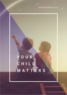 your child matters poster with two children sitting on roof