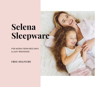 Sleepwear Deliivery Offer with Mother and Daughter in bed
