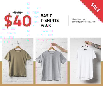 Clothes Store Sale Basic T-shirts