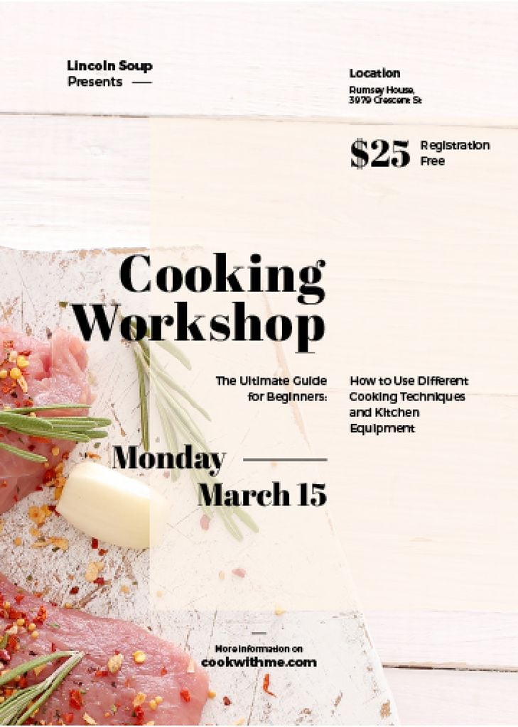 cooking workshop advertisement poster — ein Design erstellen cooking workshop advertisement poster — ein Design erstellen