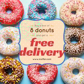 Donut Day Delivery Offer with Delicious glazed donuts