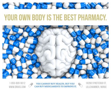 Pharmacy advertisement with quote