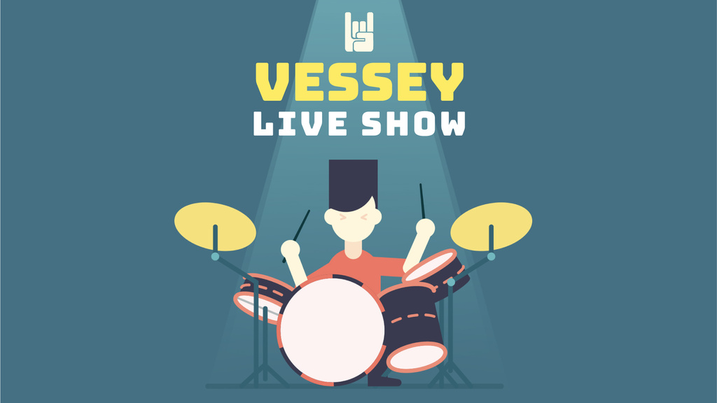 Rock Concert Invitation Star Playing Drums | Full Hd Video Template — Modelo de projeto Rock Concert Invitation Star Playing Drums | Full Hd Video Template — Modelo de projeto