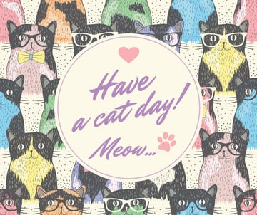 Cat Day Greeting with funny animals