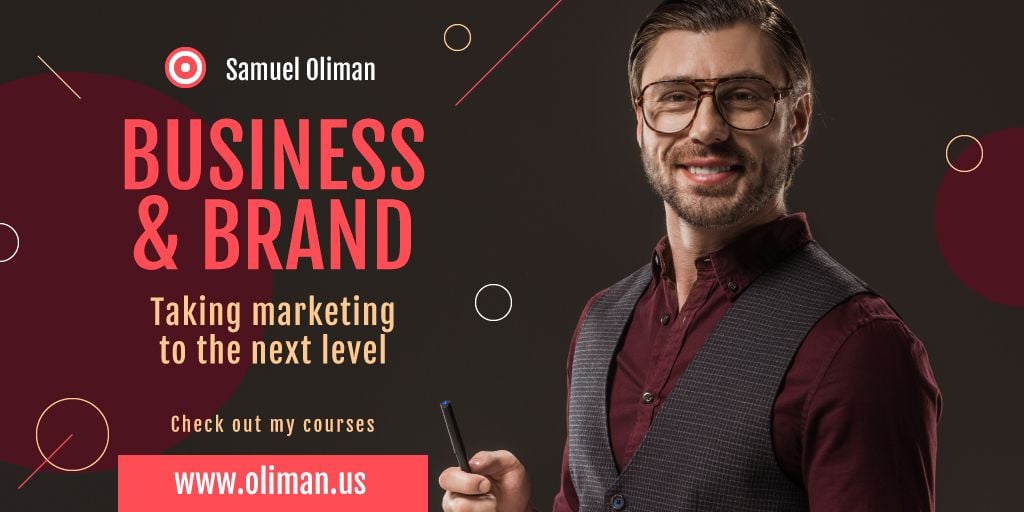 Marketing Event Announcement Smiling Businessman — Crea un design Marketing Event Announcement Smiling Businessman — Crea un design