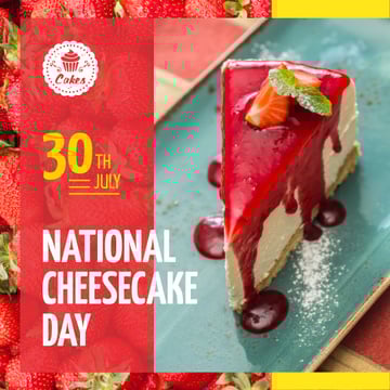 National Cheesecake Day Offer Cake with Strawberries