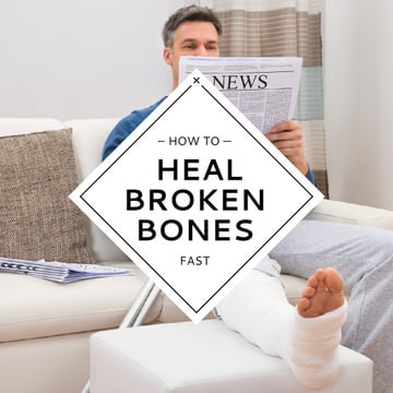 Man with broken bones sitting on Sofa