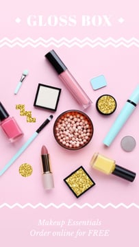 Makeup Store Ad Cosmetics in Pink