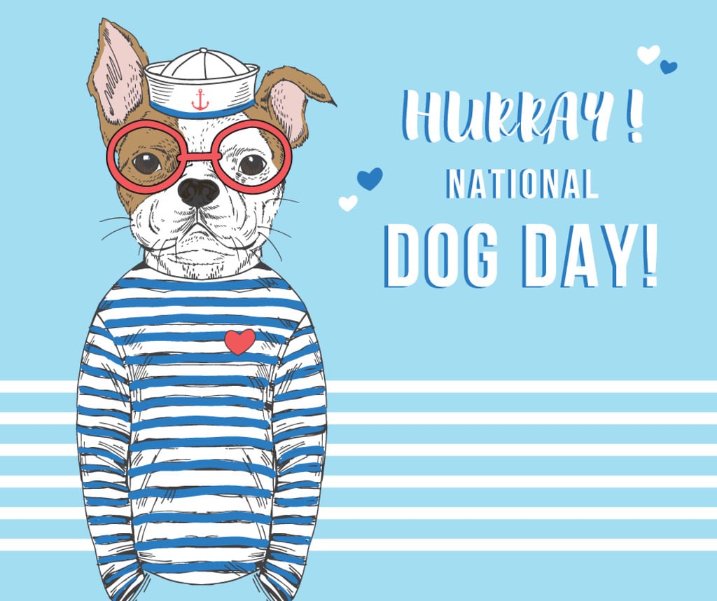 Dog day greeting Puppy in blue — ein Design erstellen Dog day greeting Puppy in blue — ein Design erstellen