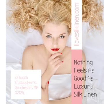 Luxury silk linen Ad with Tender Woman