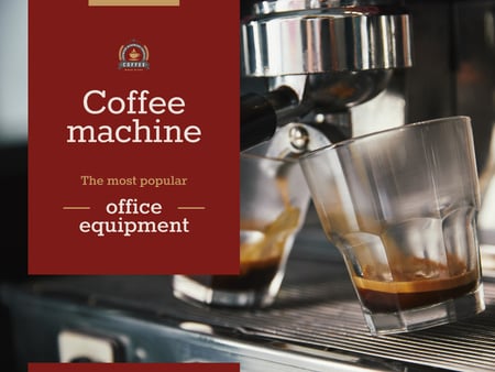 Coffee Machine Sale with Brewing Drink Presentation Design Template