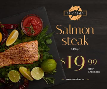 Seafood Offer raw Salmon piece