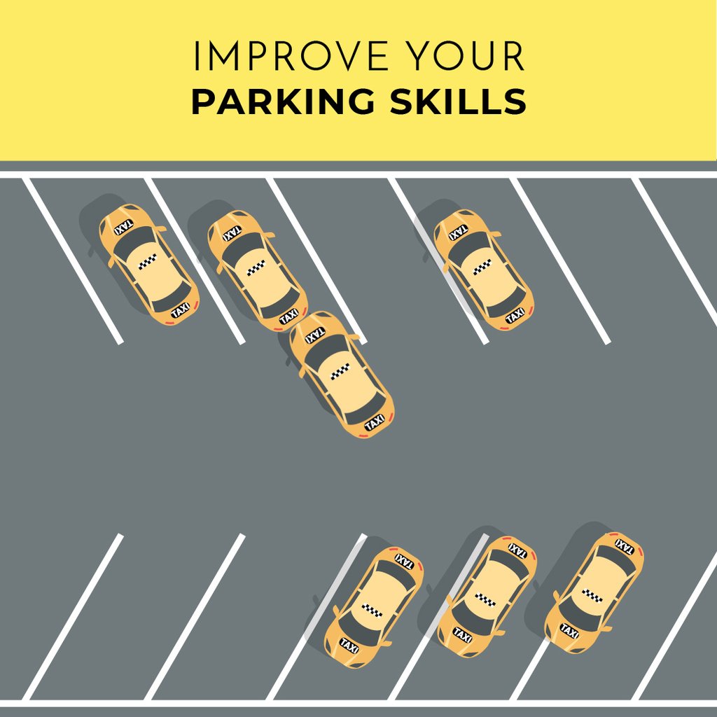 Taxi cars at parking lot — Crea un design Taxi cars at parking lot — Crea un design
