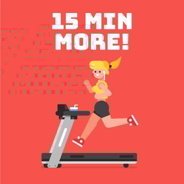 Gym Motivation with Girl on Treadmill in Red