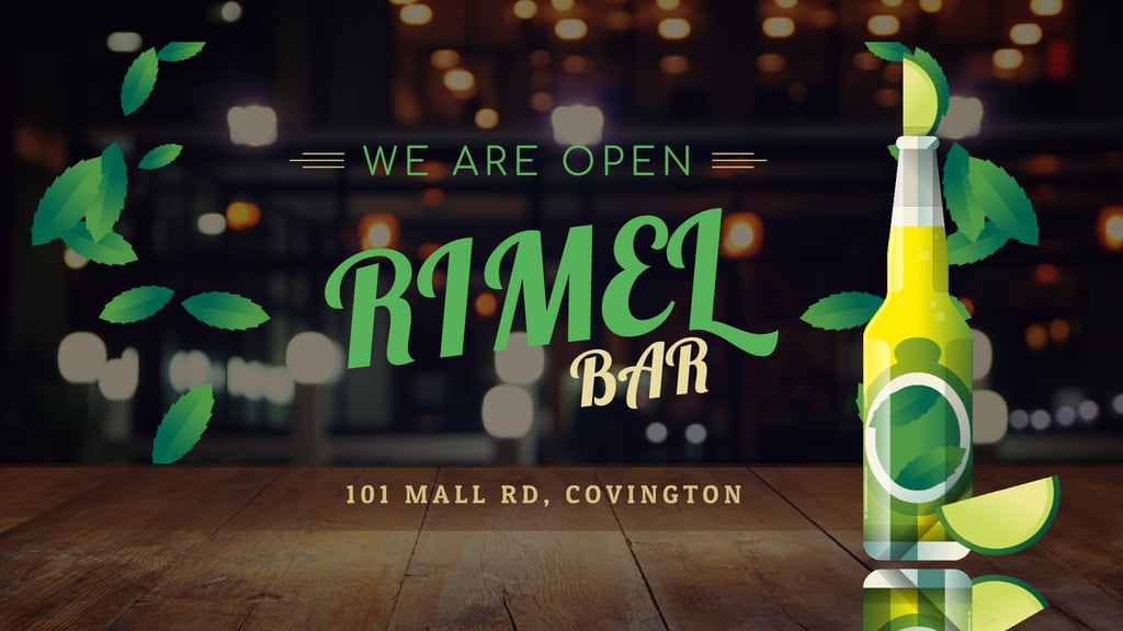 Bar Ad Beer Bottle with Lime — ein Design erstellen Bar Ad Beer Bottle with Lime — ein Design erstellen