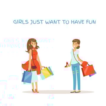 Cheerful girls with shopping bags