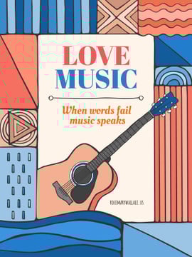 Music Inspiration Quote with Acoustic Guitar