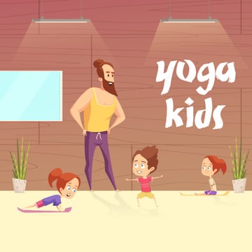 Kids doing yoga with coach