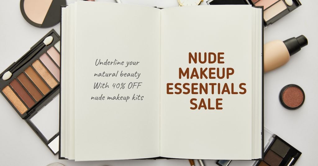 Beauty Sale with Makeup products and notebook — Створити дизайн Beauty Sale with Makeup products and notebook — Створити дизайн