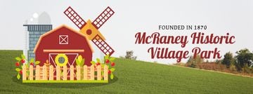 Farm Barn and Windmill | Facebook Video Cover Template