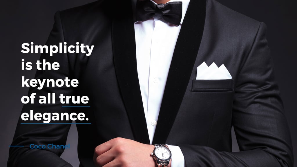 Fashion Quote with Businessman Wearing Suit — ein Design erstellen Fashion Quote with Businessman Wearing Suit — ein Design erstellen