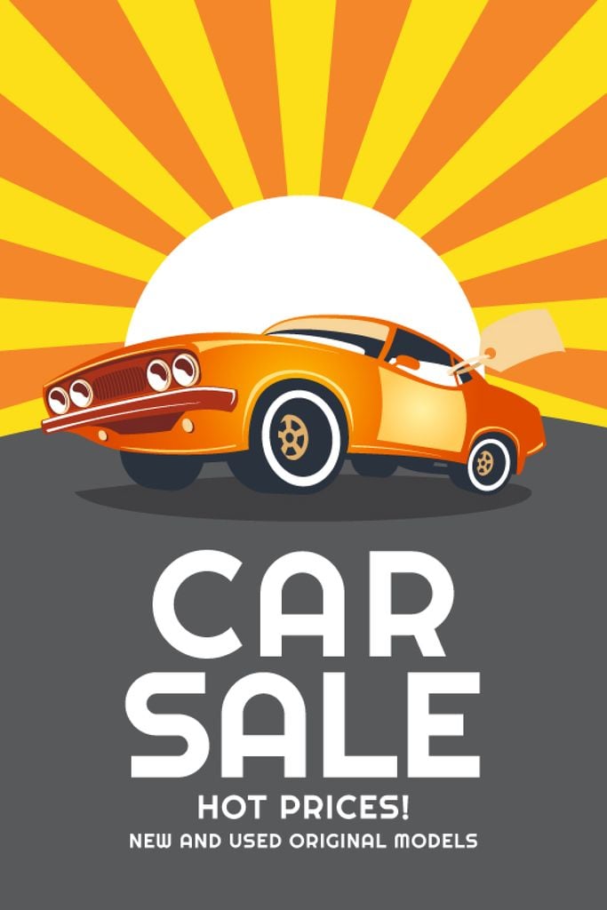 Car Sale Advertisement Muscle Car in Orange — Créer un visuel Car Sale Advertisement Muscle Car in Orange — Créer un visuel