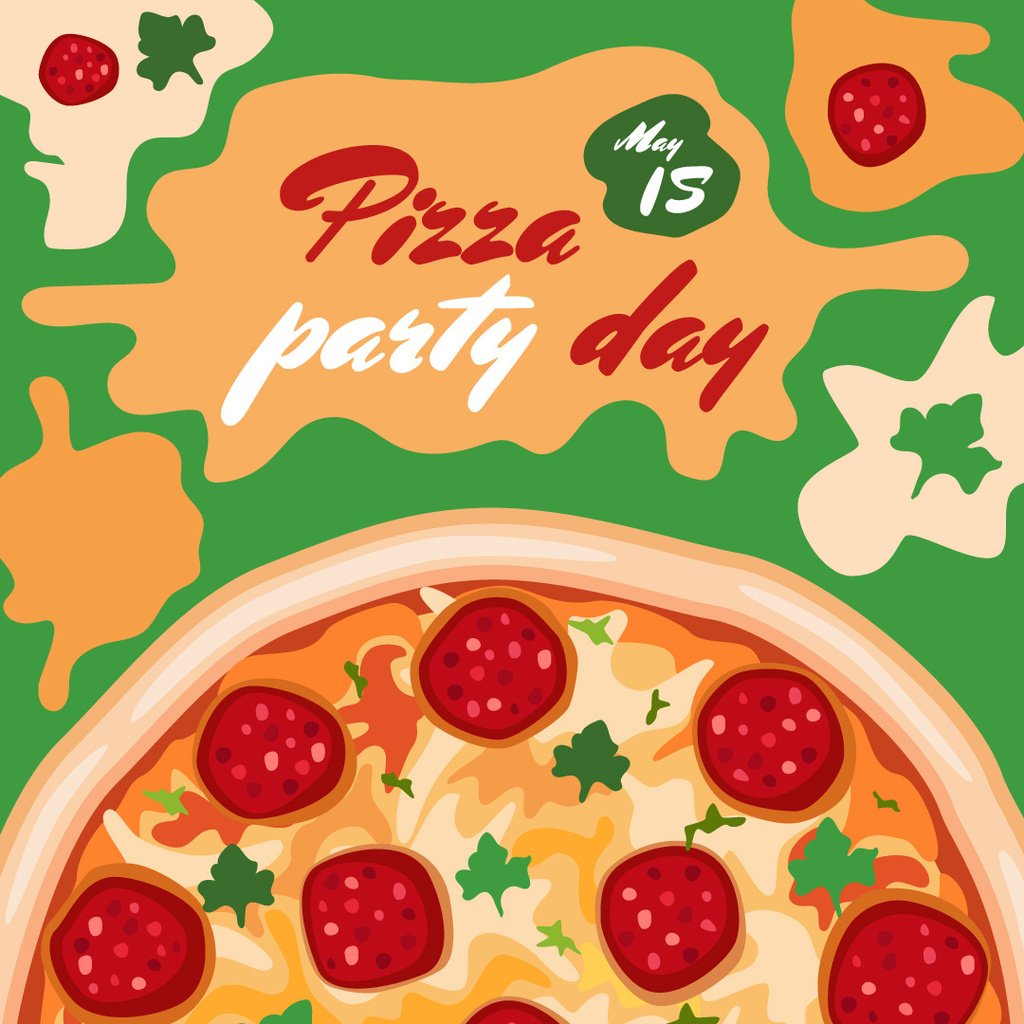 Pizza Party Day poster — Створити дизайн Pizza Party Day poster — Створити дизайн