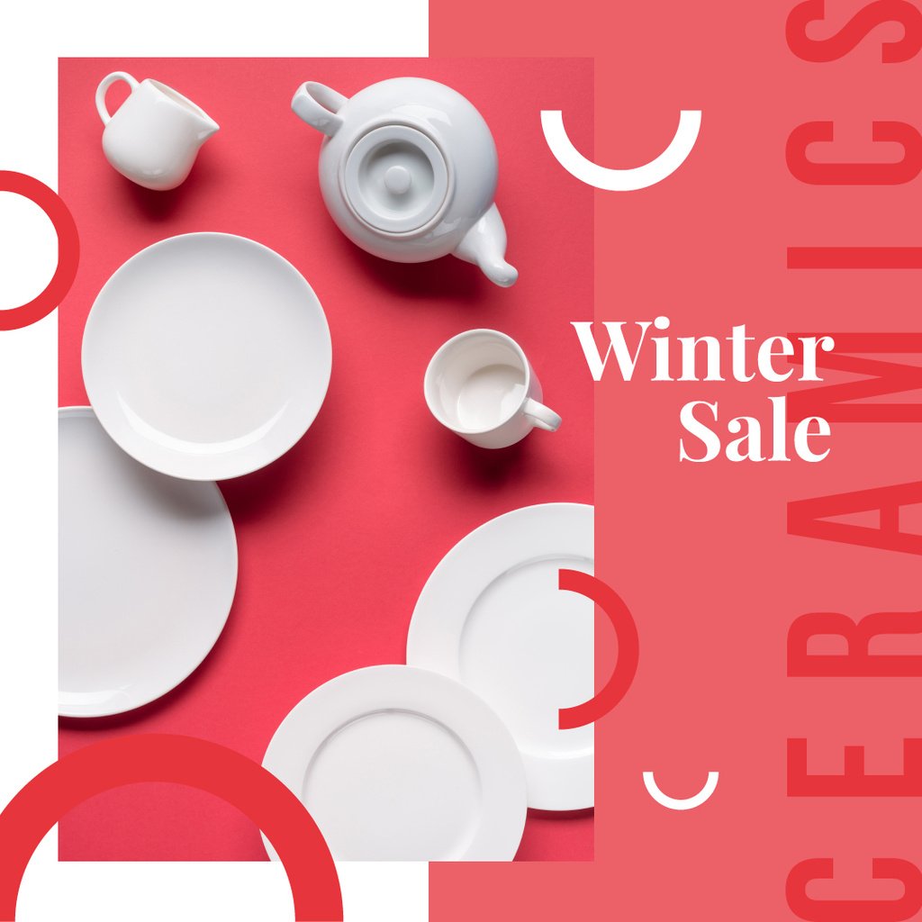 Kitchen ceramic tableware on Red — ein Design erstellen Kitchen ceramic tableware on Red — ein Design erstellen