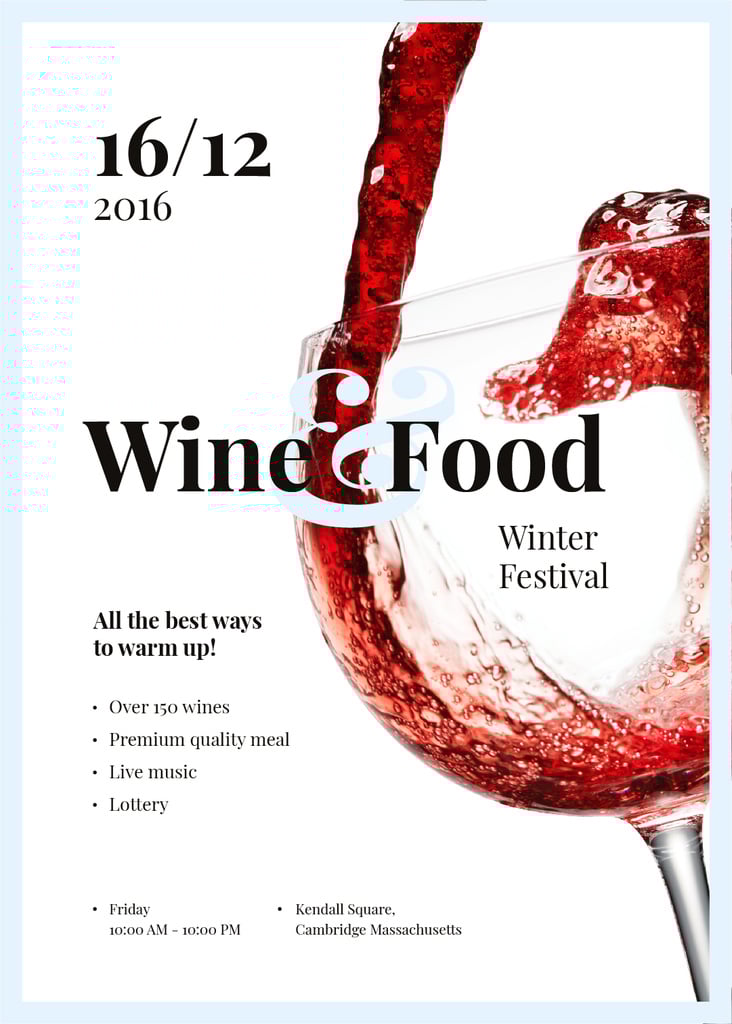 Pouring red wine in glass at Food Festival — Создать дизайн Pouring red wine in glass at Food Festival — Создать дизайн