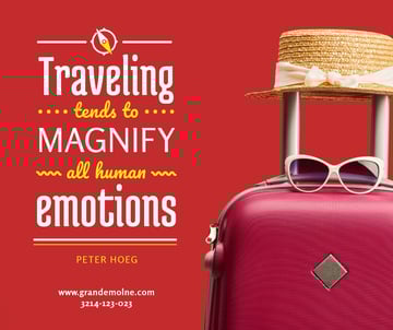 Travelling Inspiration Suitcase and Hat in Red