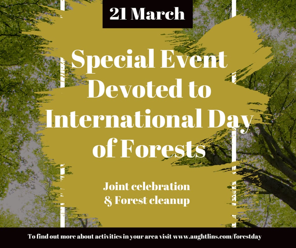 International Day of Forests Event Tall Trees | Facebook Post Template — Modelo de projeto International Day of Forests Event Tall Trees | Facebook Post Template — Modelo de projeto