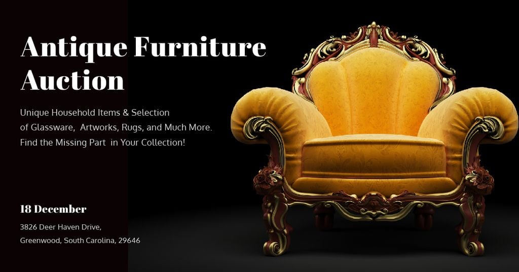 Antique Furniture Auction — ein Design erstellen Antique Furniture Auction — ein Design erstellen