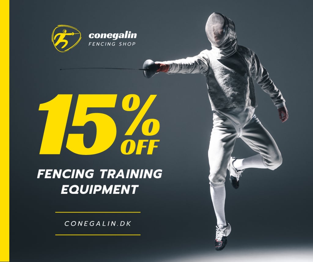 Sports Equipment Sale Fencer Attacking — Create a Design Sports Equipment Sale Fencer Attacking — Create a Design
