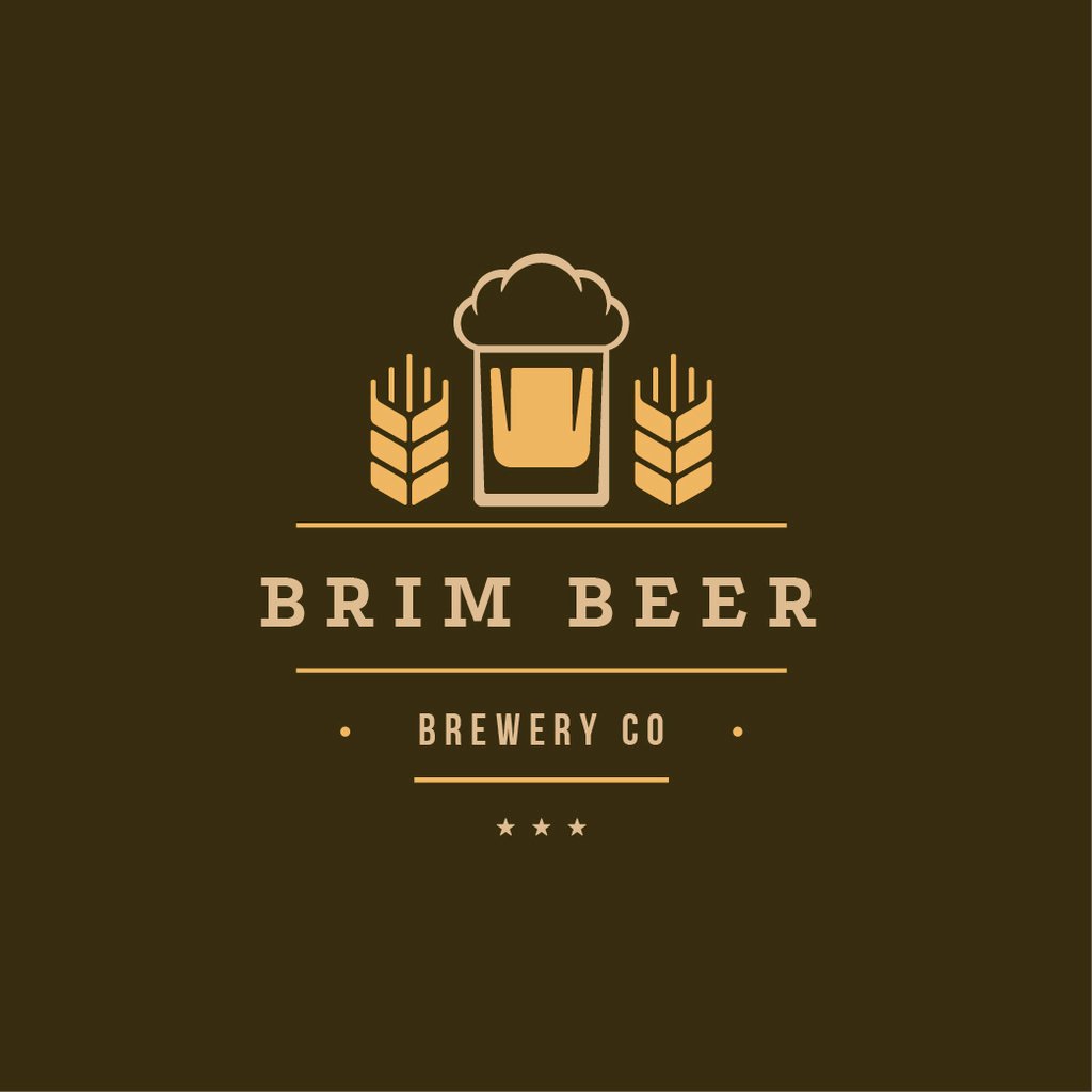 Brewery Ad Glass of Beer in Yellow | Logo Template — Crear un diseño Brewery Ad Glass of Beer in Yellow | Logo Template — Crear un diseño