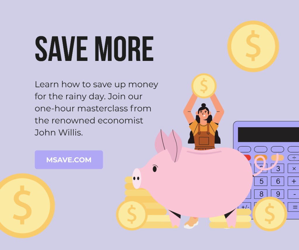 Money Saving tips with Piggy Bank — Создать дизайн Money Saving tips with Piggy Bank — Создать дизайн