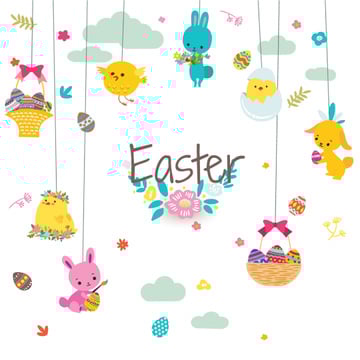 Cute animals as Easter decorations