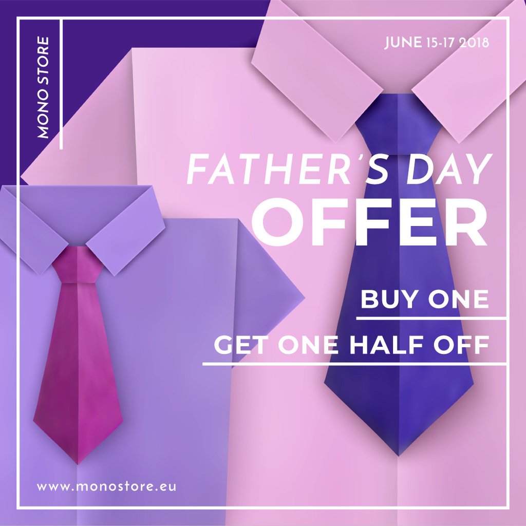 Special offer on Father's Day on shirt with tie — ein Design erstellen Special offer on Father's Day on shirt with tie — ein Design erstellen