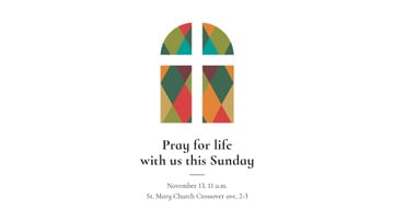 Church Invitation on Stained Glass window