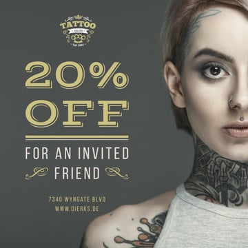 Tattoo Studio Ad Young Tattooed Girl