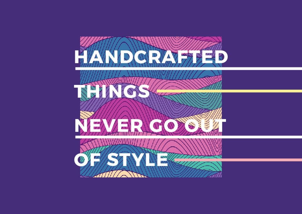 Handcraft Quote with Colourful Lines and Waves — ein Design erstellen Handcraft Quote with Colourful Lines and Waves — ein Design erstellen