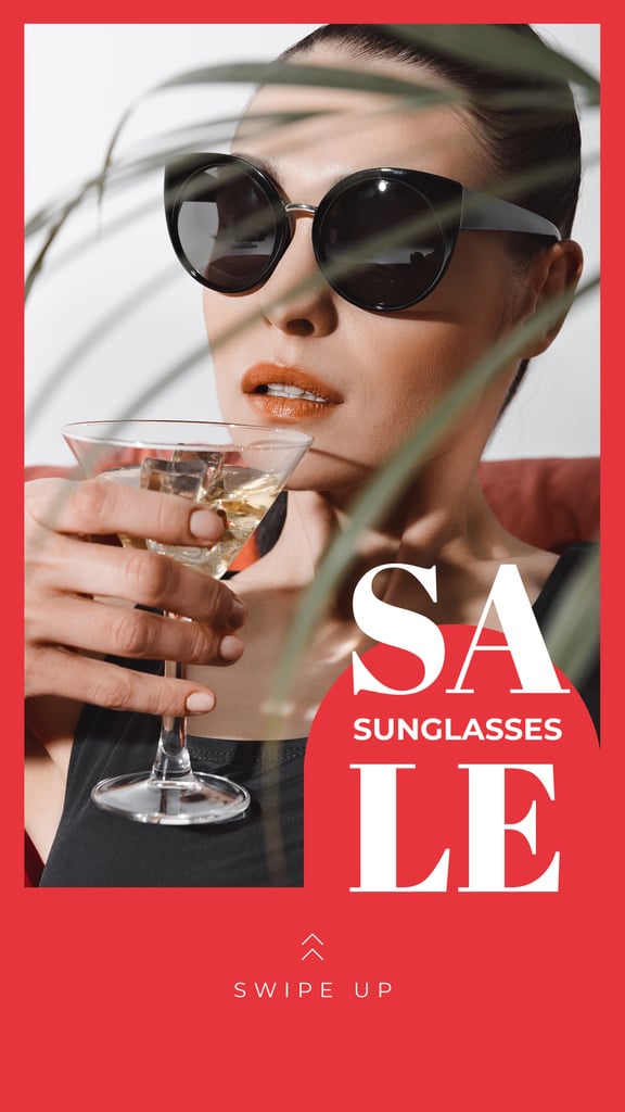Sunglasses Sale Woman in Glasses Drinking Cocktail - Bir Tasarım Oluşturun Sunglasses Sale Woman in Glasses Drinking Cocktail - Bir Tasarım Oluşturun