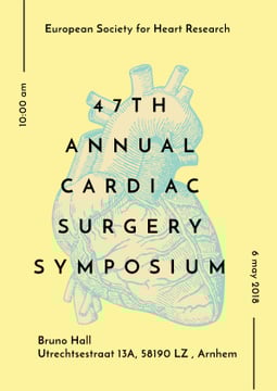 Medical Event Announcement with Anatomical Heart Sketch