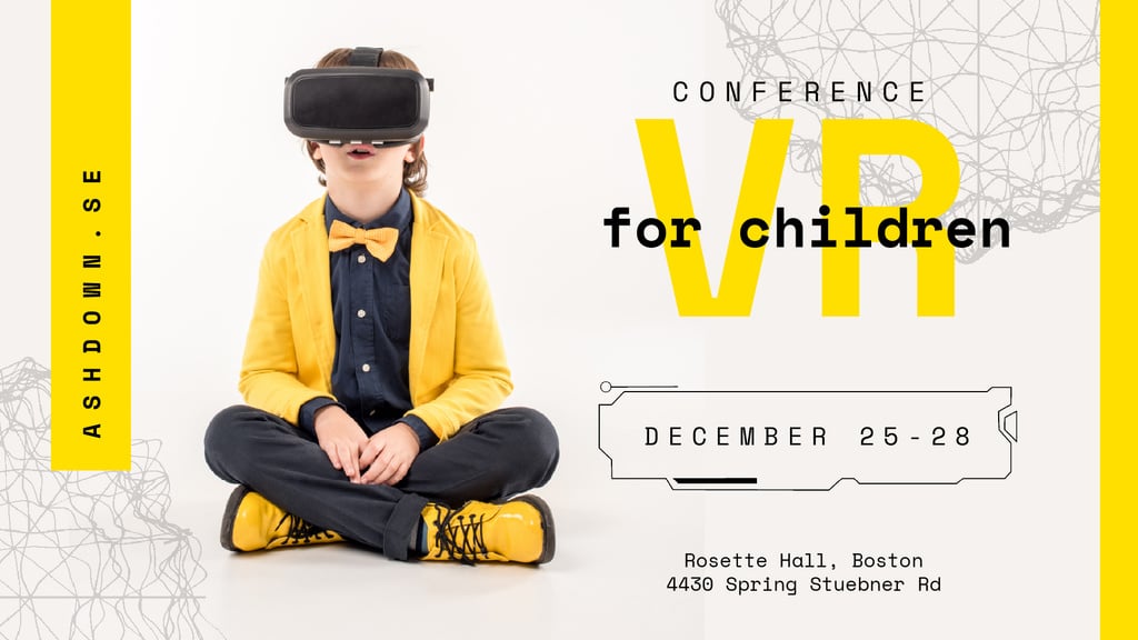 Boy in VR glasses — Maak een ontwerp Boy in VR glasses — Maak een ontwerp