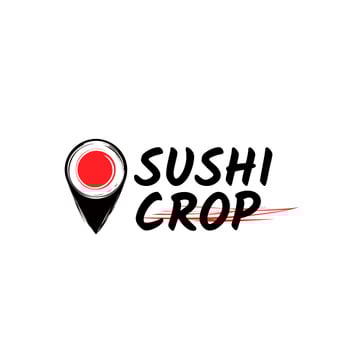 Sushi Delivery Ad with Map Pin with Maki